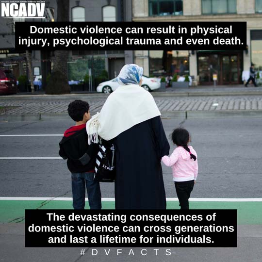 Domestic violence can result in physical injury, psychological trauma and even death. The devastating consequences of domestic violence can cross generations and last a lifetime for the individuals. #DVFACTS