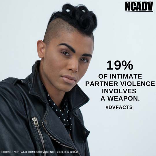 19% of intimate partner violence involves a weapon. #DVFACTS